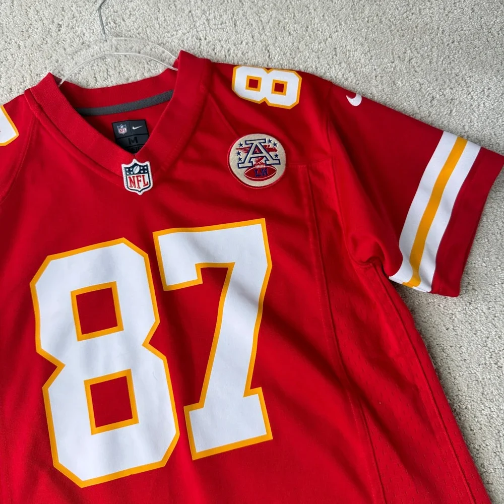 Nike Kansas City Chiefs Jersey Kids M 10/12 Red Travis Kelce 87 NFL On Field